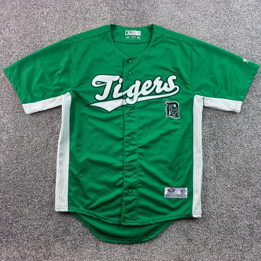 Detroit Tigers Baseball Jersey Mens Medium Green St Patricks Day Game MLB